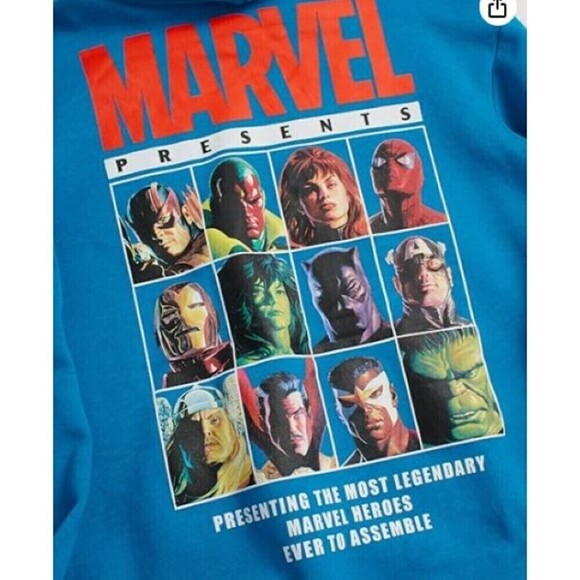 Marvel Sweatshirt Legendary Superheroes Hoodie Mens L Blue Red - Picture 7 of 10